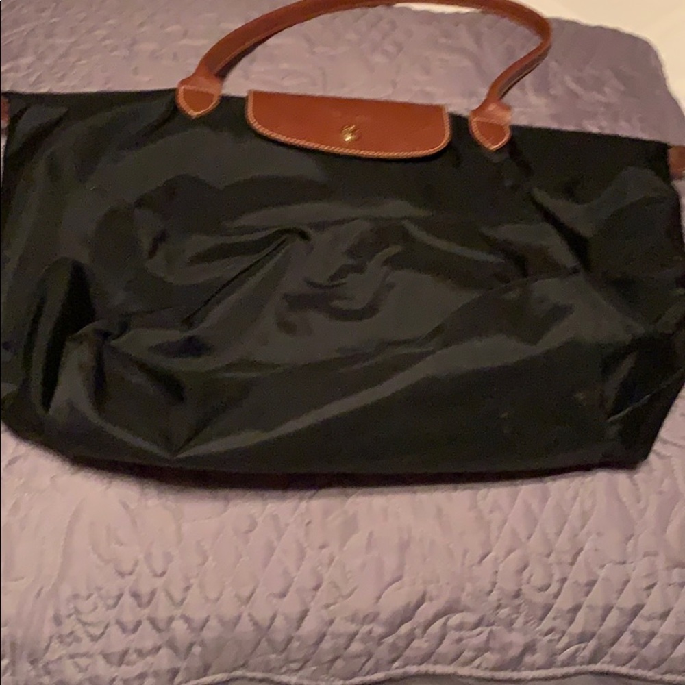 Black Longchamp Le Pliage Large Tote